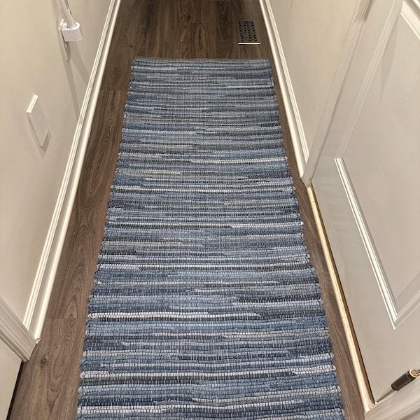 Handwoven Denim Rag Rug From Blue Jeans - Multiple to Choose From - Etsy