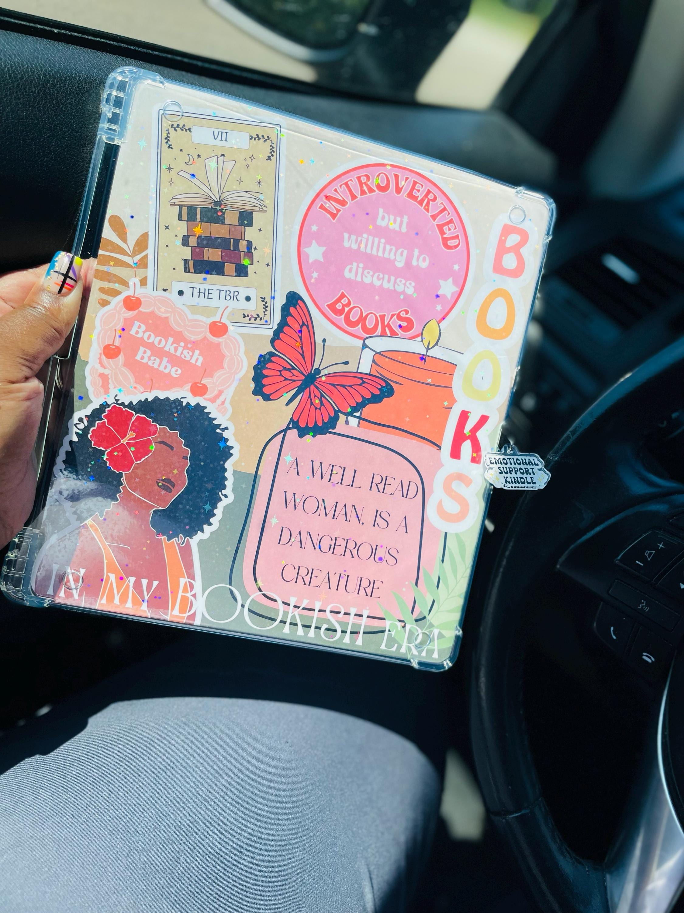 Kindle Insert Kindle Srickers Black Girl E-Reader Holographic Insert Kindle Glitter Cardstock Decor Bookish Accessories Gift for Book Lover