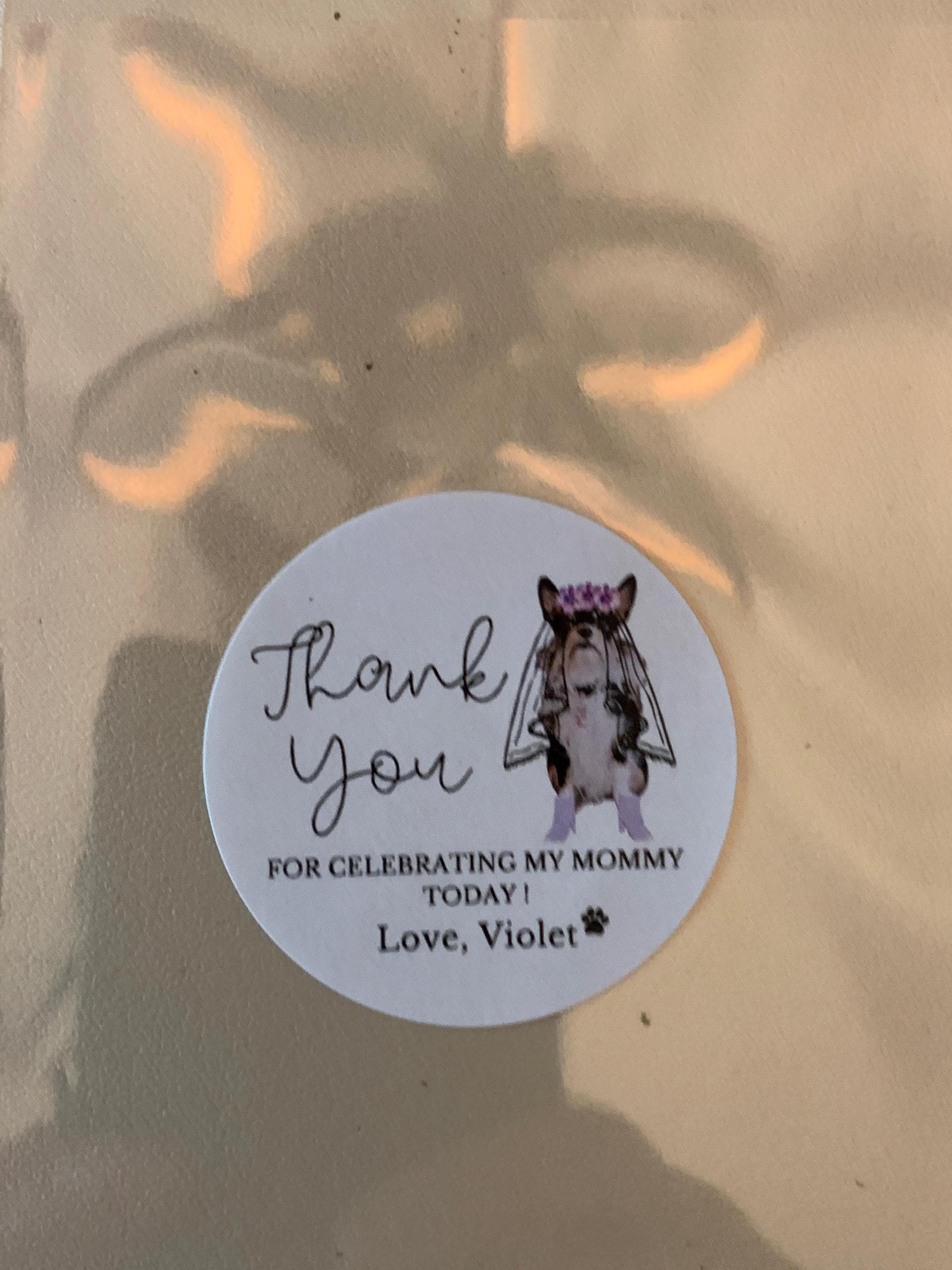 Personalizable Picture Dog Treat Wedding Favors|Doggie Goodie Bag|Thank You for Celebrating my Humans|Personalized Sticker and Treat Bags