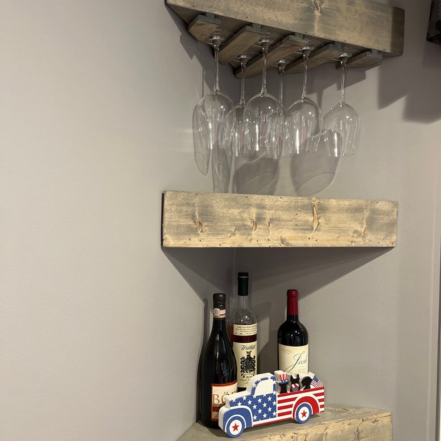Corner floating wine rack hotsell
