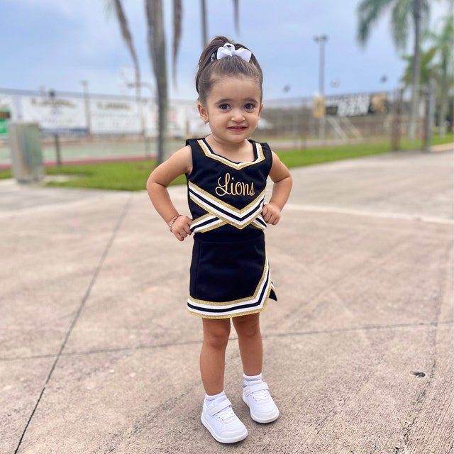 Black and gold cheer uniform hotsell