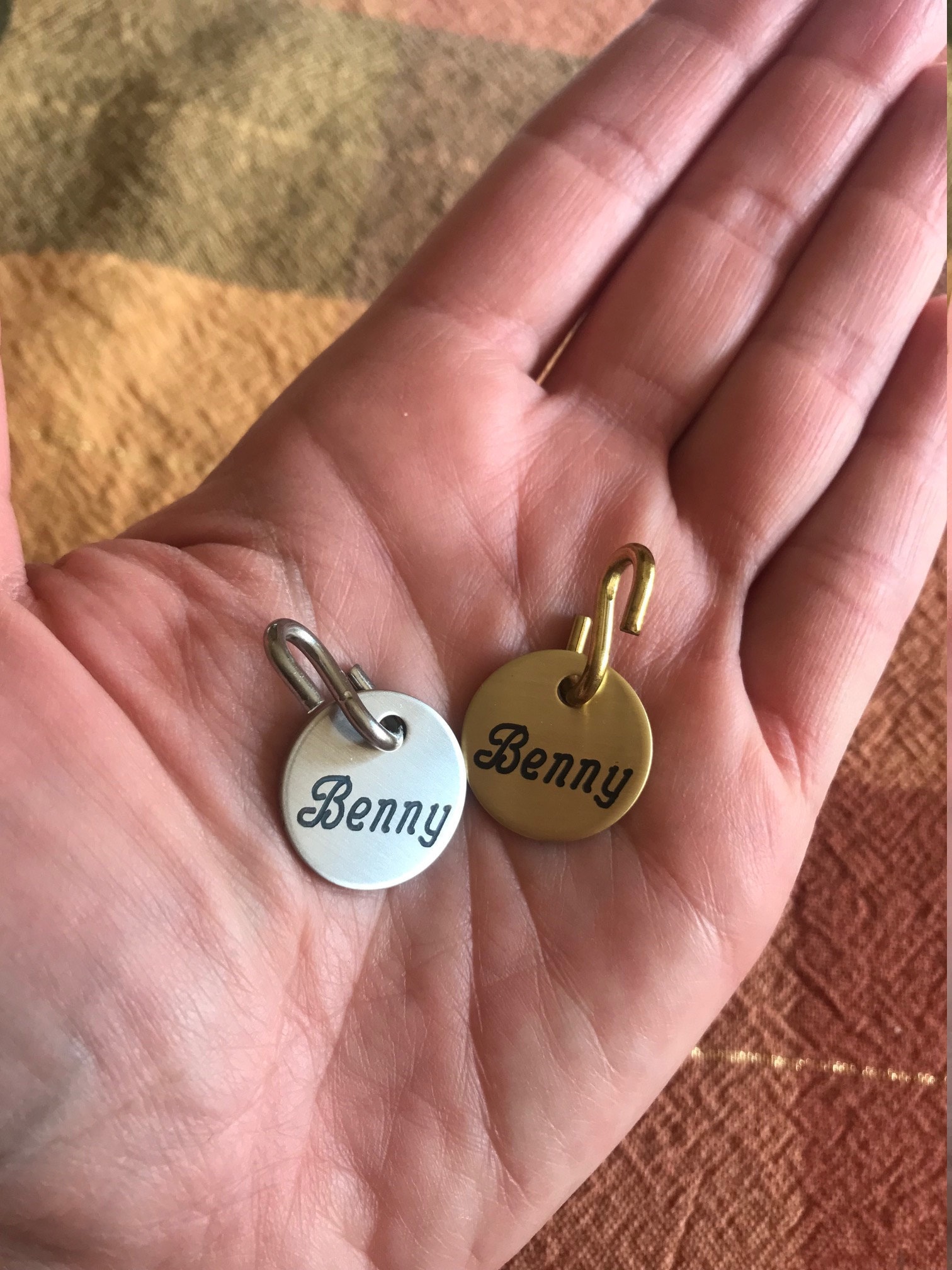 BRIDLE TAG THICK Halter- Small 3/4&quot; Custom Engraved Solid Brass or Nickel Silver