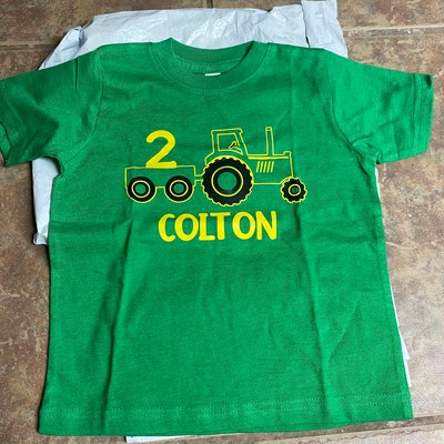 Tractor Birthday Shirt Green T-shirt ANY Name and Age - Etsy