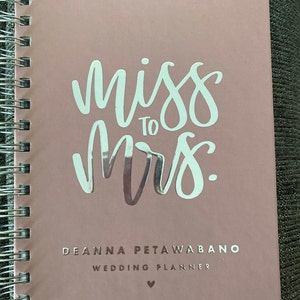 Wedding Planner | Personalized Wedding Planning Book | Bachelorette Gift  Idea | Real Foil Book | Gift for Bride | Design: Miss To Mrs