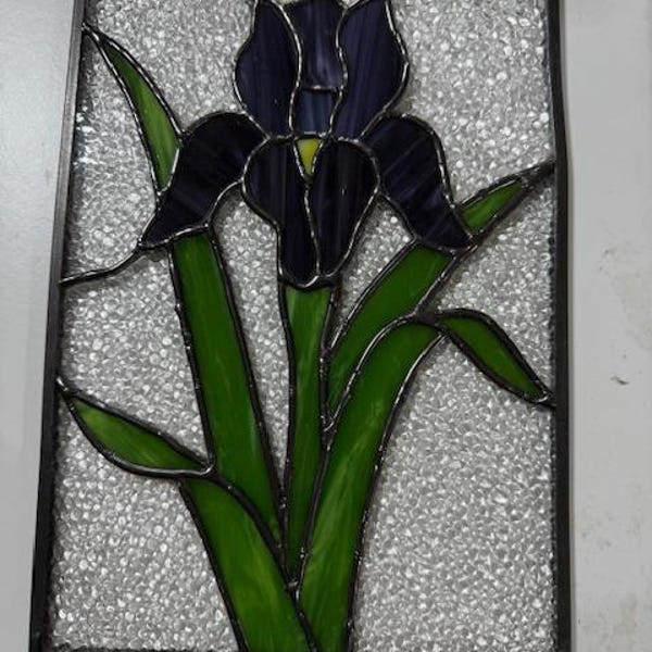 Iris Flower Stained Glass Pattern - Digital PDF File Instant Download ...