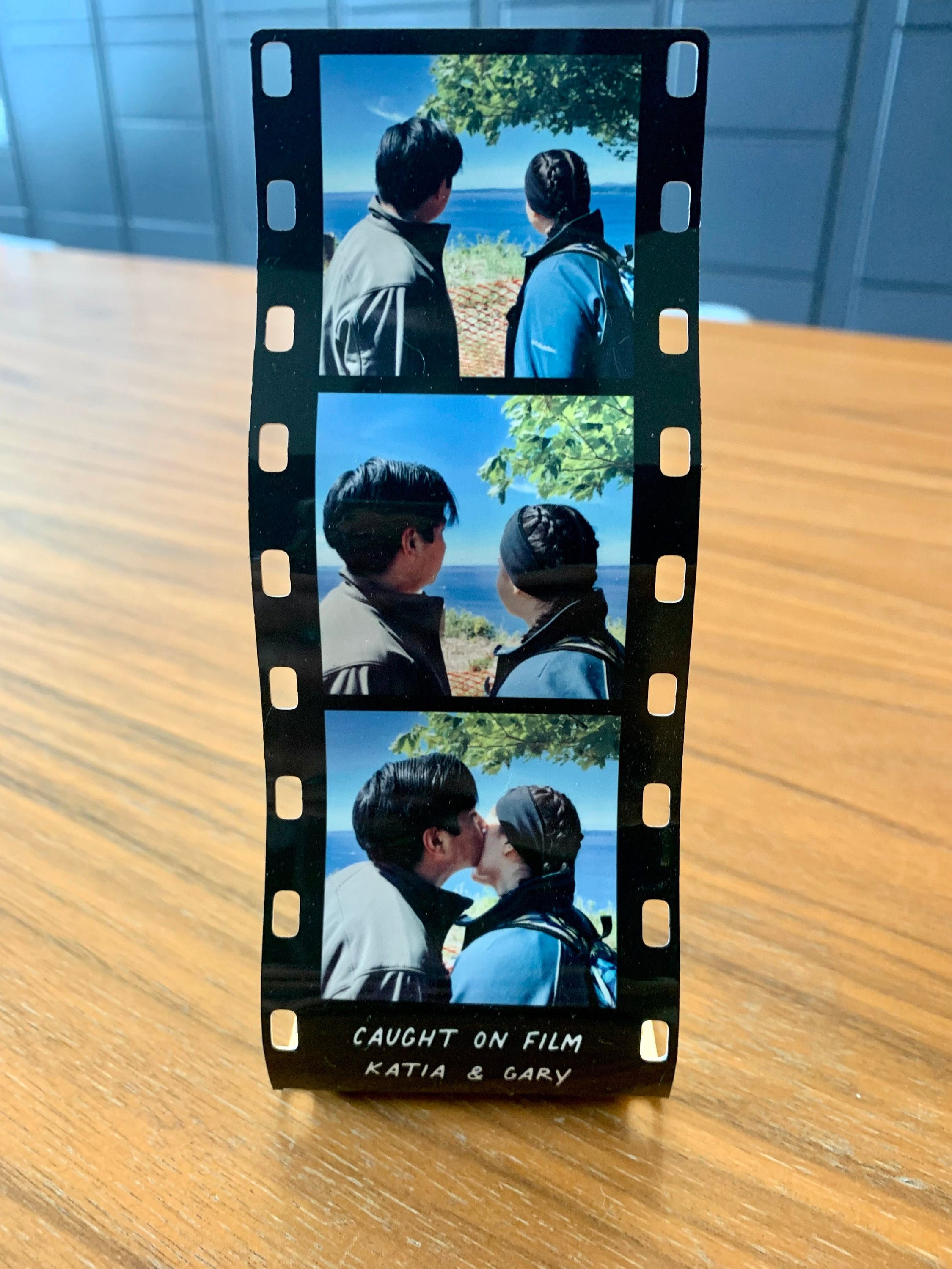Personalised Mini Metal Photo Reel Print | Three Photos Printed on Metal Film Reel Frame