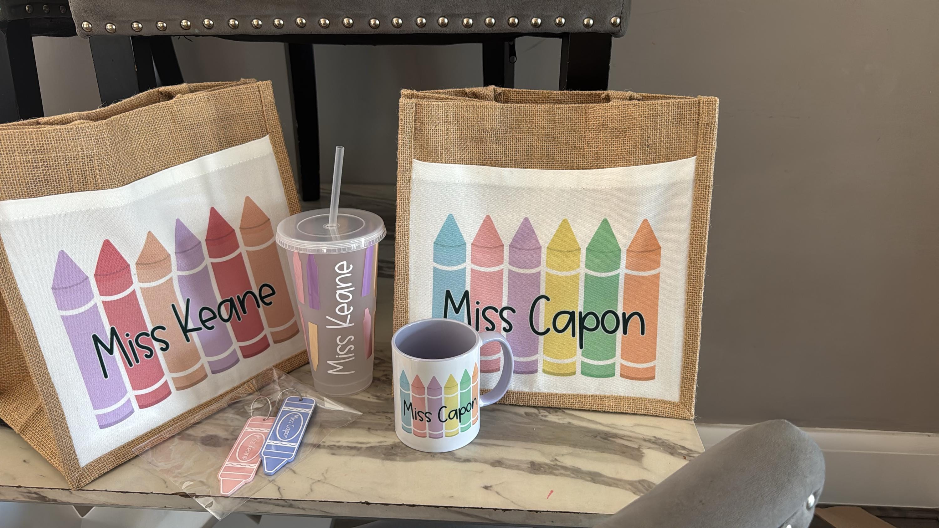 Teacher Gift Bundle, Cold Cup, Jute Bag, Keyring, Perfect End of Year Teacher Gifts, Teaching Assistant Gift, Childminder Gift