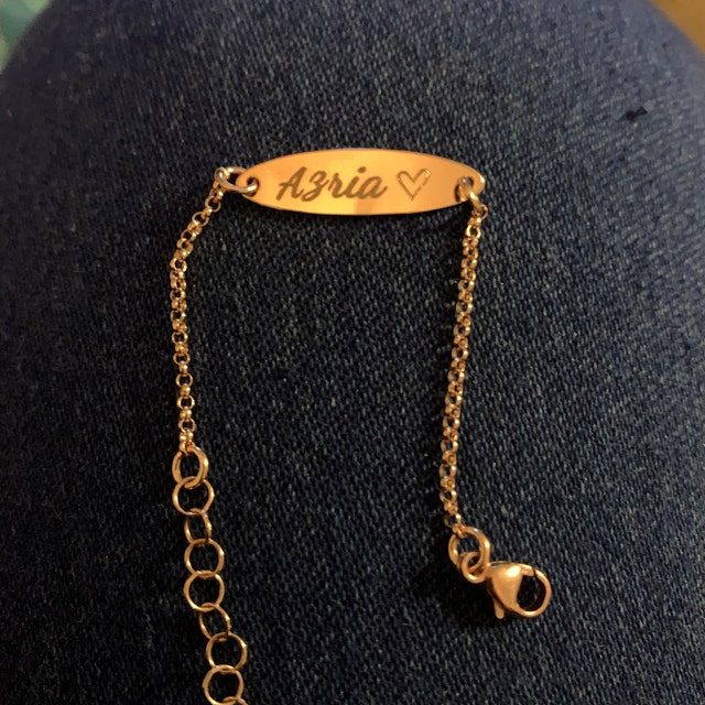 14K Gold Filled Baby Bracelet With Engraving 6'' adjustable Christmas  Gift-14 | eBay
