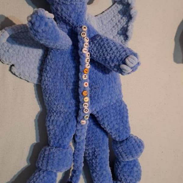 DRAGON Snuggler Plush Lovey Easy Crochet Pattern PDF | Large Dinosaur ...