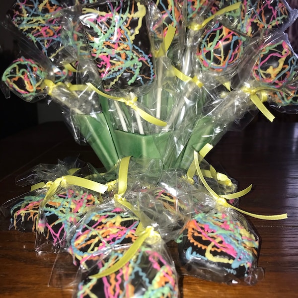 Glow Party Chocolate Oreo Favors: Neon Splatter Design, Set of 12 - Etsy