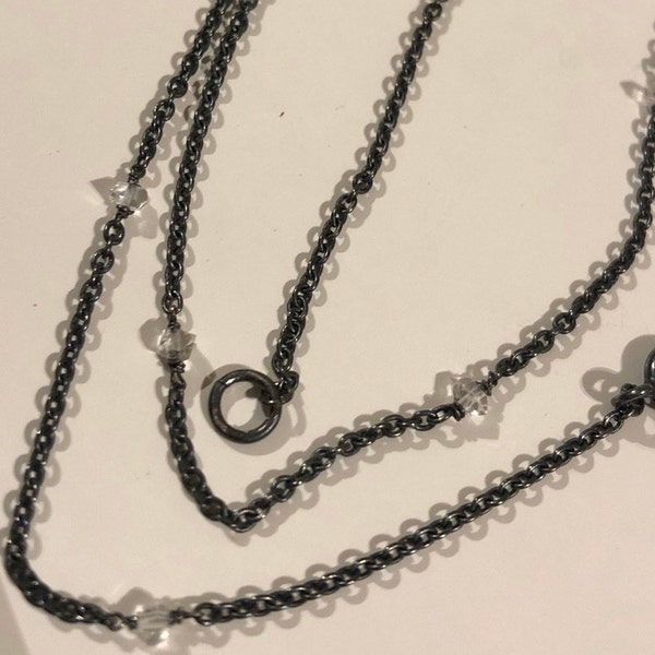 Bracciale I-be Con Pietre Di Spinello Nero, 2 Mm, Chiusura A Moschettone In Argento 925, Lunghezza 18,5 Cm, In Confezione Regalo - 4