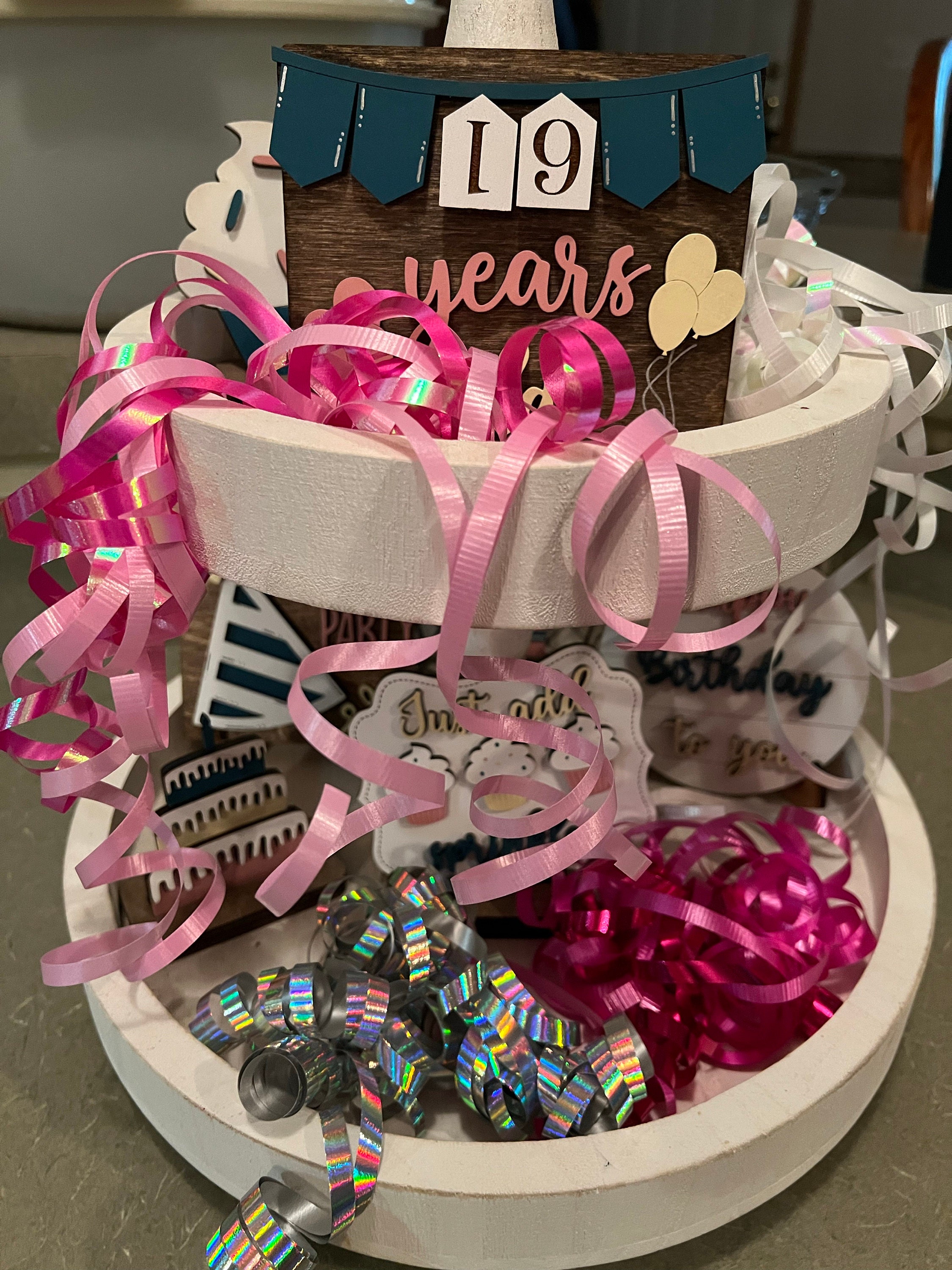 Birthday Tiered Tray Set, Birthday Decor, 3D Signs, Tiered Tray Decor, Happy Birthday, Mini Signs, Housewarming Gif, Gift For Her, Gift