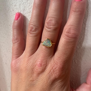 Customer photo from Kelly, Raw Australian Fire Opal Ring, October Birthstone Jewelry