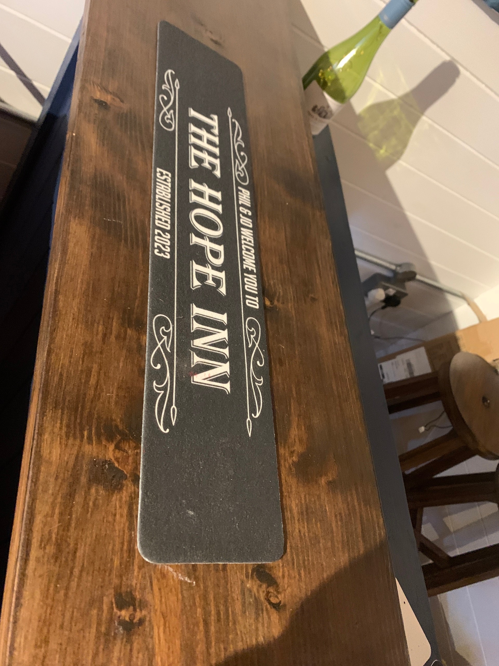 Personalised Vintage Bar Mat | Home Bar, Pub Shed Accessory | Slim Mat / Runner | Gifts for Him for the Family | Father&#39;s Day Gifts for Dad