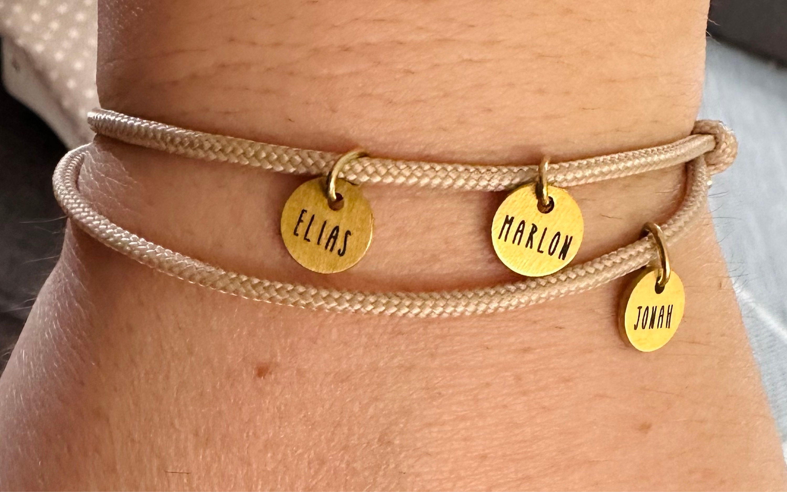 Personalized sailing rope bracelet - name bracelet - friendship bracelet - surfer bracelet - partner bracelet - stainless steel bracelet with engraving - A195