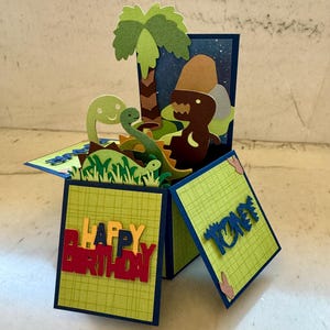 Biglietto Di Compleanno Pop-up Con Dinosauro 3D Con 1 Busta