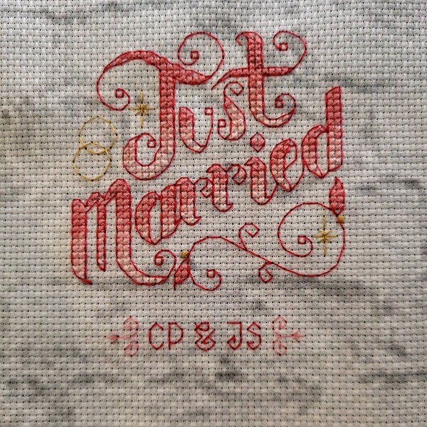 Just Married - Customisable Wedding Cross Stitch Pattern (digital ...