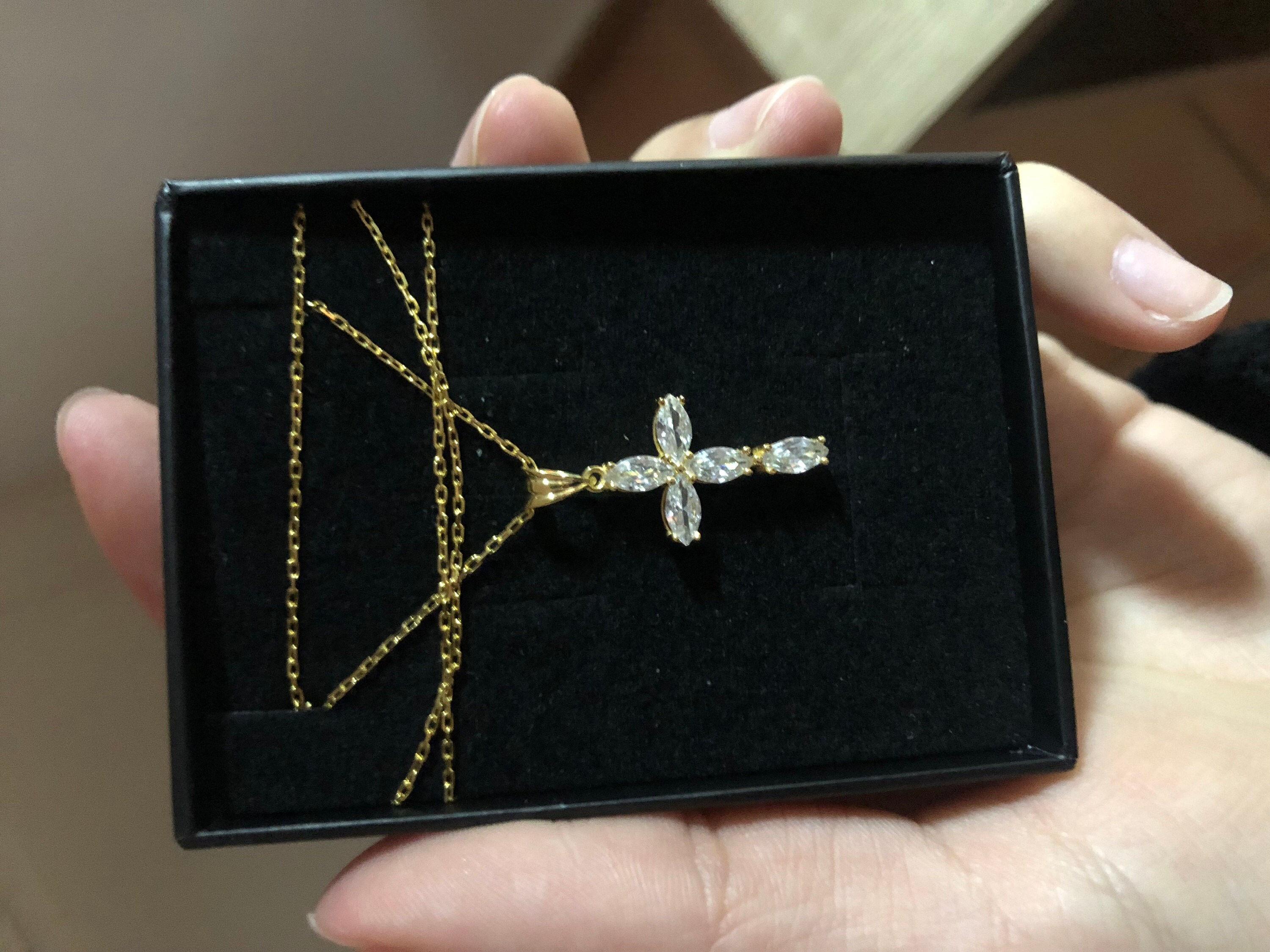 Sterling Silver Cross Necklace, Dainty Cross Pendant, Cubic Zirconia Cross Necklace, Gift Cross Pendant, Religious Charms, Christian Gifts