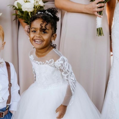 First Communion Dress, Lace Flower Girl Dress, Tulle Flower Girl Dress ...