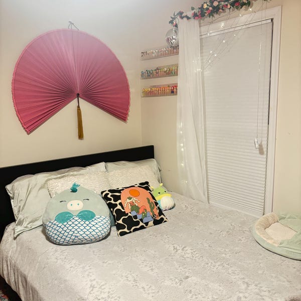 ABOOFAN Decoration Bois Ventilateur Mural Pliant Fleur