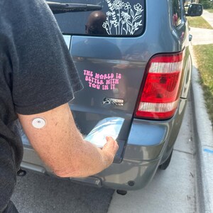 "The Closer You Get The Slower I Go" Decal - 8x1 Inch White Vinyl Sticker | Car Truck Laptop Wall