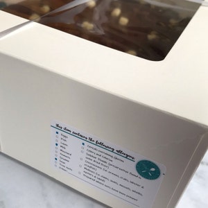 small personalised allergen labels for cake makers broad etsy