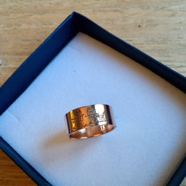 Children Artwork Ring • Personalized Kid Drawing Ring in Sterling ...
