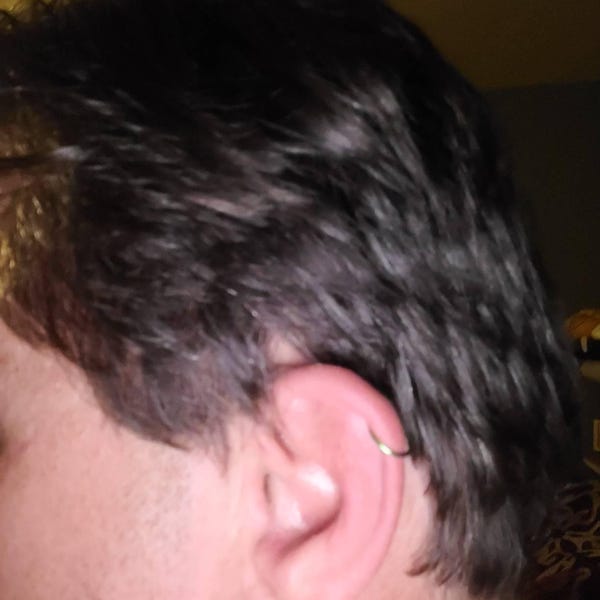 16G 316L Surgical Steel Long Curved Disturbed Chin Lip Ring Labret Horn ...