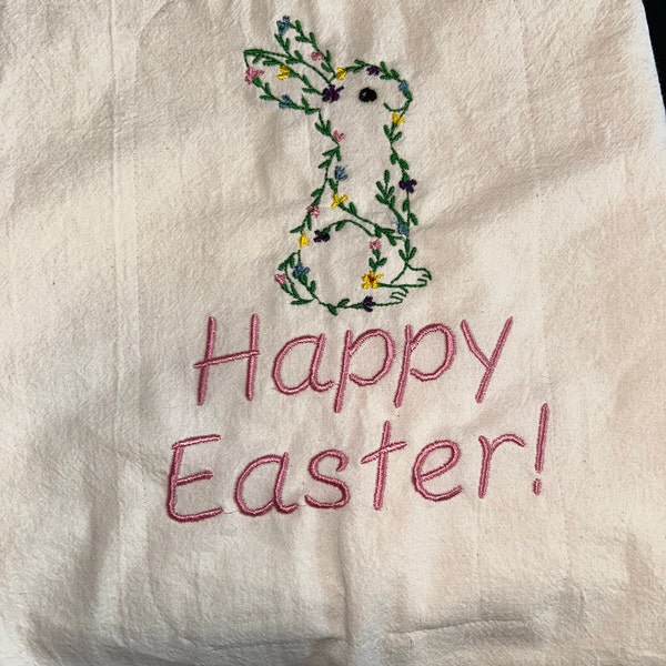 Floral Outline Bunny 4inch Embroidery Design Cute Rabbit Machine ...