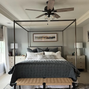 JUTE-Mid-Century Modern Style Bench • Mudroom / Entryway Bench • Hand Woven End of Bed Stool • Custom Made • Handmade & Built to Order