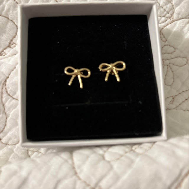 Bow Earrings • 18k Gold• Rose Gold• Silver Plated Ribbon Earrings