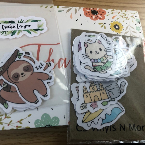 Cute Kawaii Beach Cat Sticker Pack | Cute | Fun Stickers | Stickers ...
