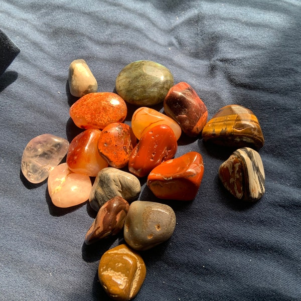 Tumbled Stones Bulk - Large Size Polished Crystal Gemstones - Assorted ...