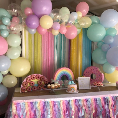 Rainbow Donut Wall, Pastel Donut Wall, Birthday Donut Cake Stand, Girls ...