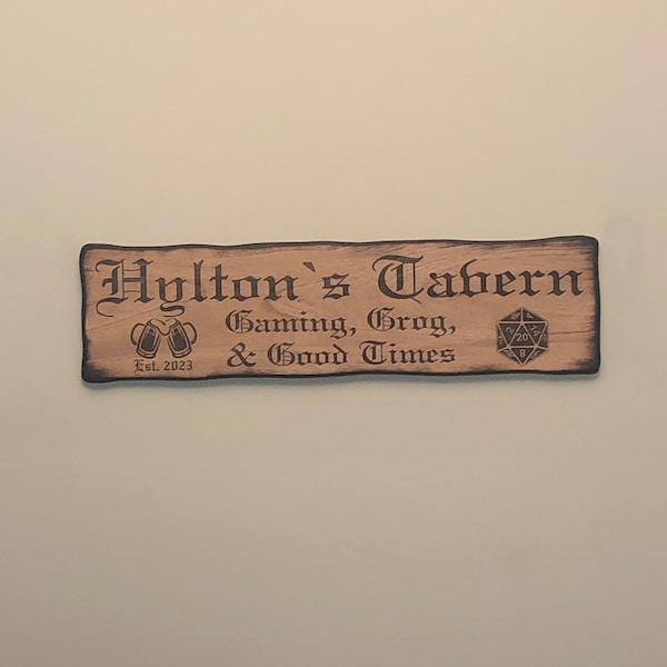 Personalized Dnd Tavern Sign - Dungeons and Dragons - Dungeon Master ...
