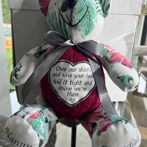 Memory Bear Handmade Personalised Keepsake Remembrance Bereavement