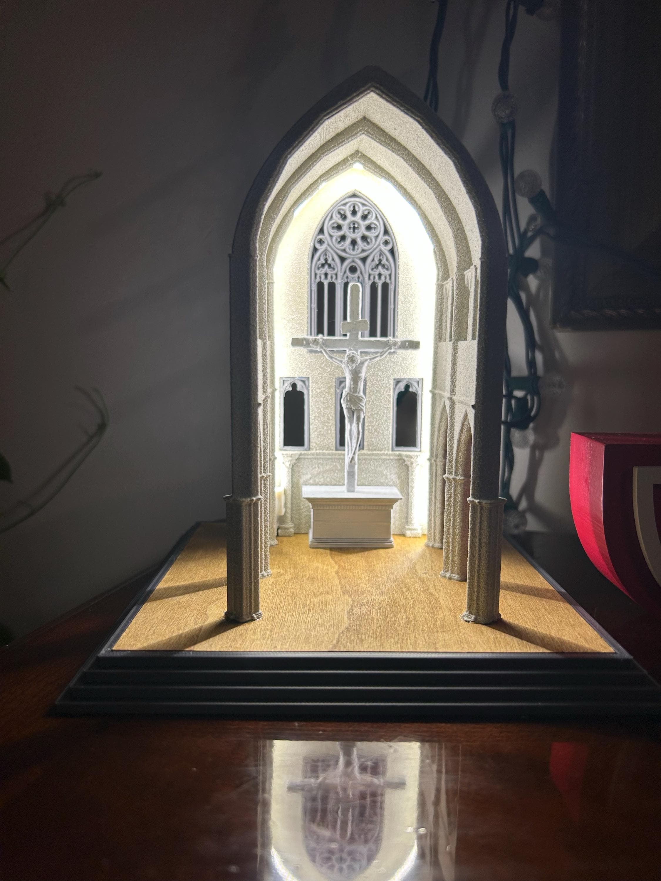 Mini-Kirchenlampe Jesus gekreuzigt Jungfrau Maria Jesus mit Heiligem Herzen