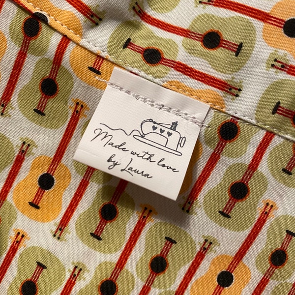 Custom Name Sewing Machine Design Fabric Clothing Labels Product Tags ...