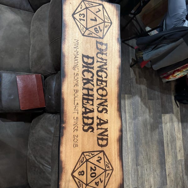 Personalized Rustic Dnd Wood Sign - Dungeons and Dragons - Roll for ...