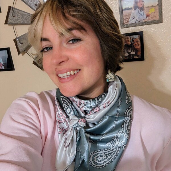 Wild Rag BARGAIN CORNER PAISLEY 137 Pastel Dusty Pink or Green Classic ...