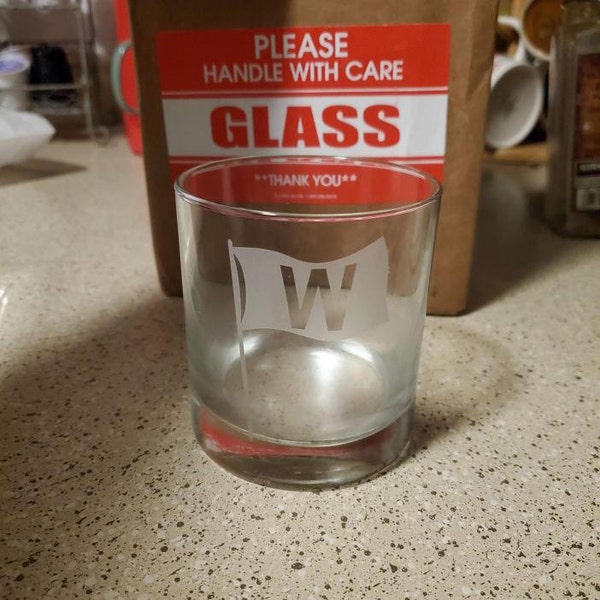 Chicago Glass - Chicago Win Flag - Chicago Whiskey Glass - Chicago ...
