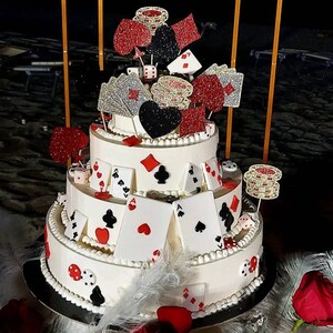 Poker-Tortendeko-Set – 25-teilige Kuchenverzierung Für Casino-Partys & Geburtstage