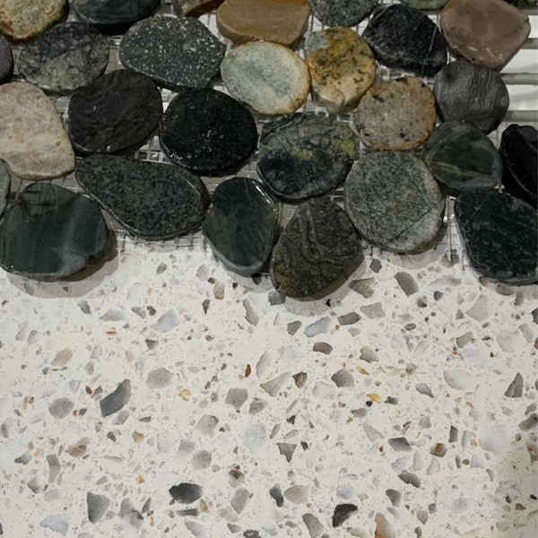 Grey Stone Mosaic Tile: A Collection of Natural Pebbles for Fine ...