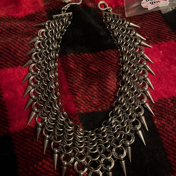 Chainmail Statement Necklace, Stainless Steel/aluminum, Stainless Steel ...