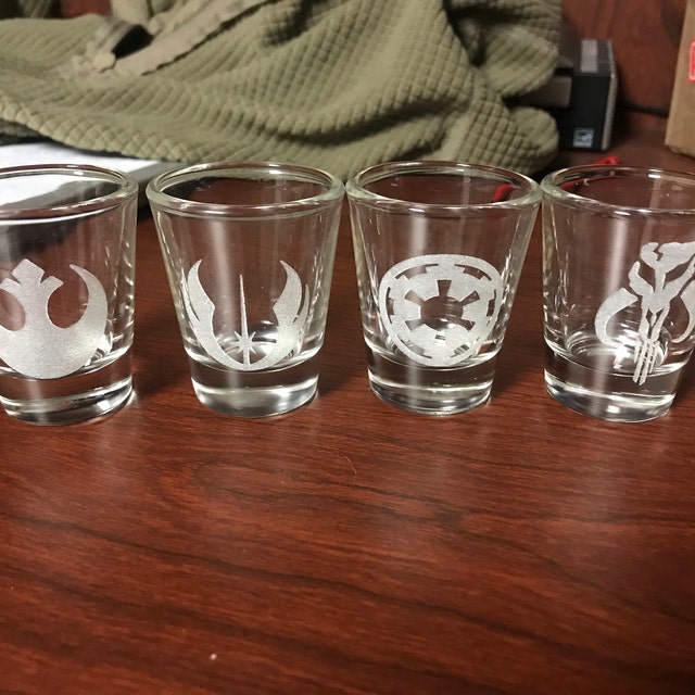 Star Wars Glass Set of 4 Etched Rocks Whiskey Glass By Brindle Designs  JAPAN NEW