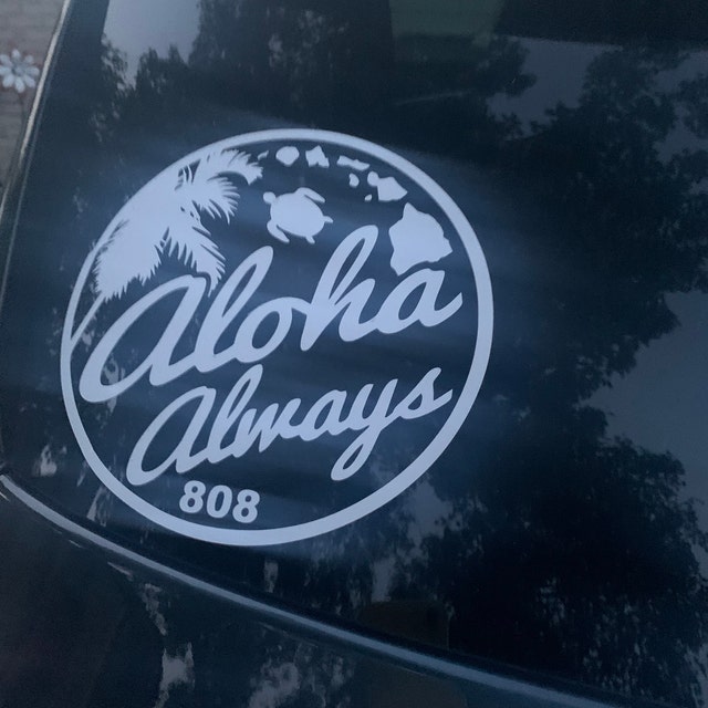 ALOHA♡808ページ Aloha Always 808 Vinyl Decal – Hawaiian Island Sticker for Car or