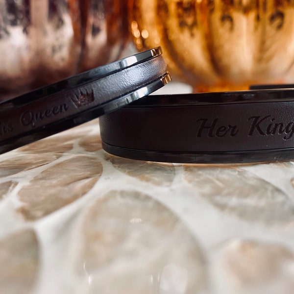 Hers & His King Queen Braided Leather Cuff Bracelets – Handmade Couple Wristbands 9 thumbnail image