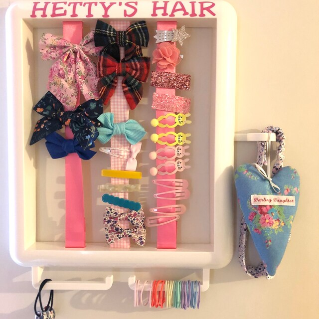 Personalised Girl's Hair Accessories Organiser, Hair Clip Holder, Bow  Holder 