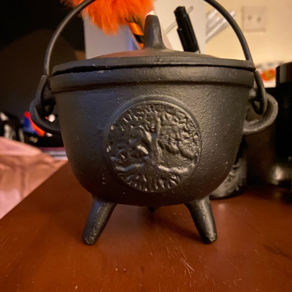 Tree of Life Cast Iron Cauldron W/ Lid - Etsy