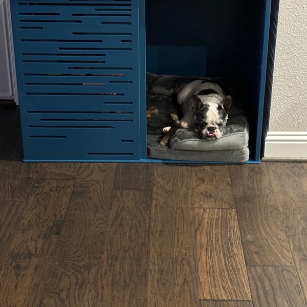 Wooden Dog Crate | Indoor Dog Crate With Sliding Door | Dog Crate ...